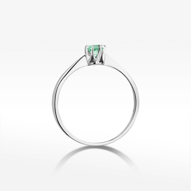 Pierścionek W0111 Szmaragd 0,15ct białe złoto