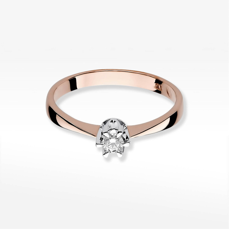 Pierścionek W0111 Diament 0,20ct różowe złoto