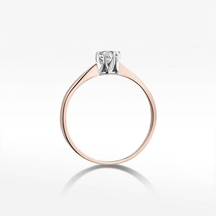 Pierścionek W0111 Diament 0,20ct różowe złoto