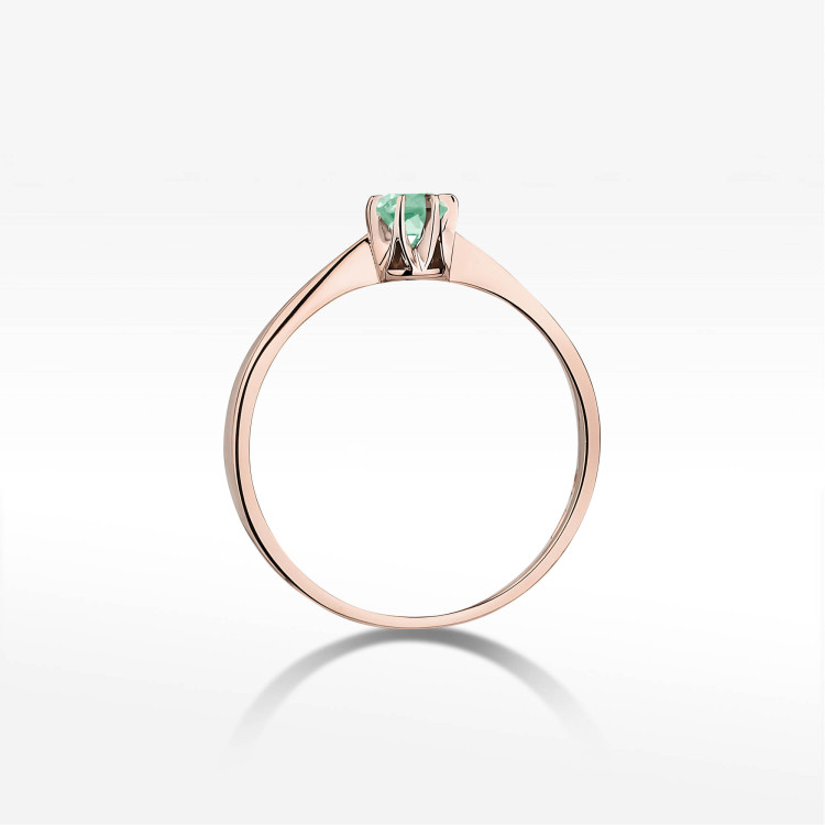 Pierścionek W0111 Szmaragd 0,15ct różowe złoto