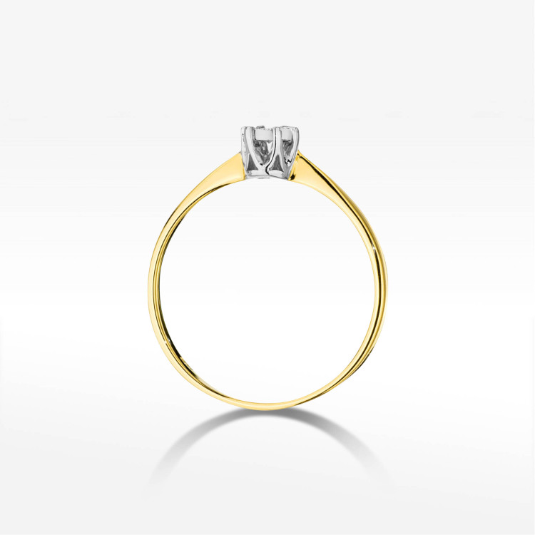 Pierścionek W0111T Diament 0,03ct żółte złoto