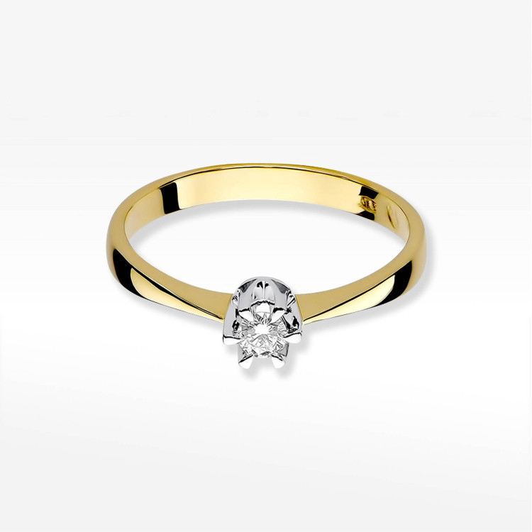 Pierścionek W0111 Diament 0,20ct żółte złoto