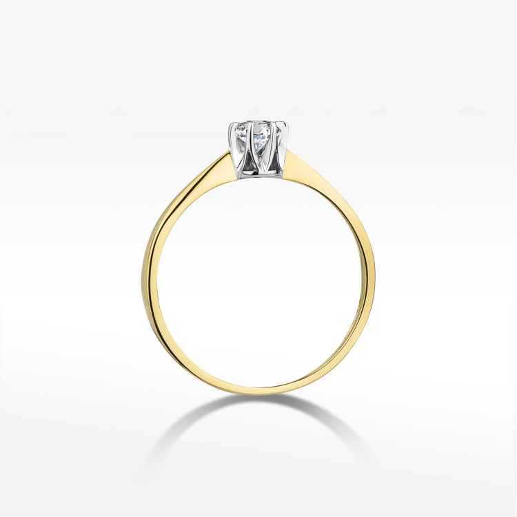 Pierścionek W0111 Diament 0,20ct żółte złoto