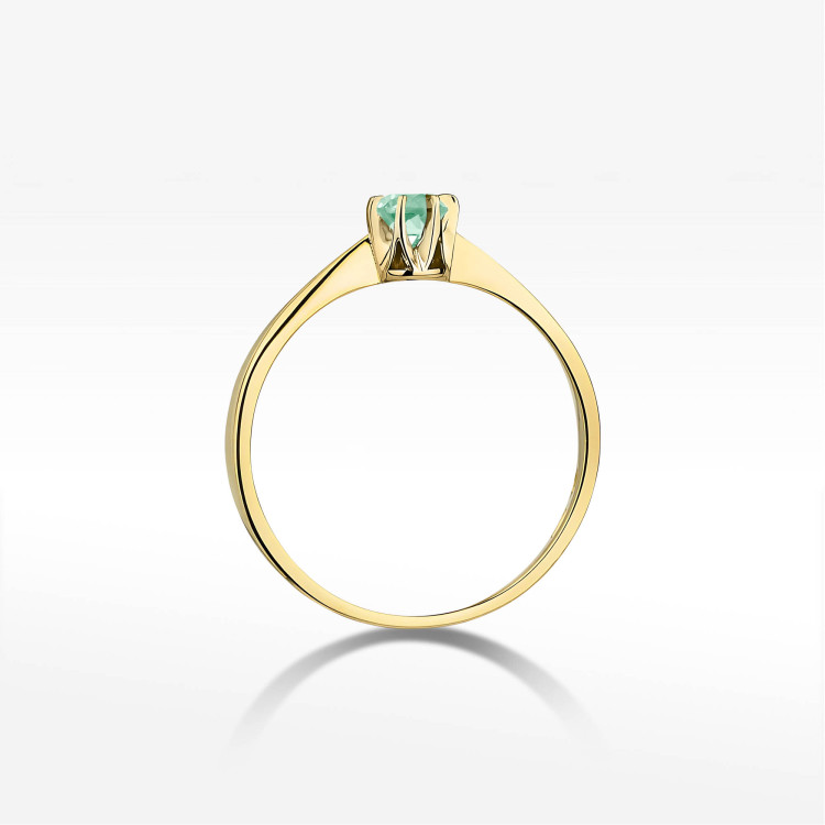 Pierścionek W0111 Szmaragd 0,15ct żółte złoto