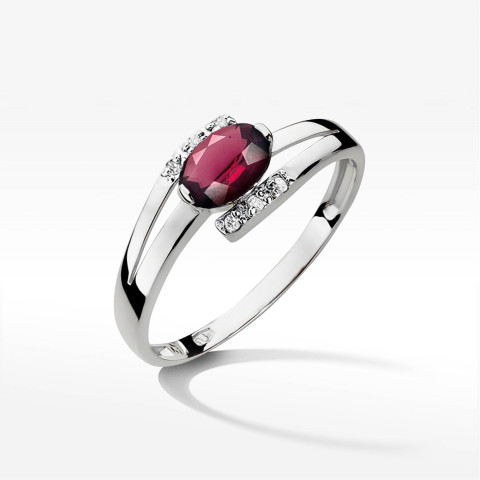Pierścionek PV-072 Rodolit 0,50ct białe złoto