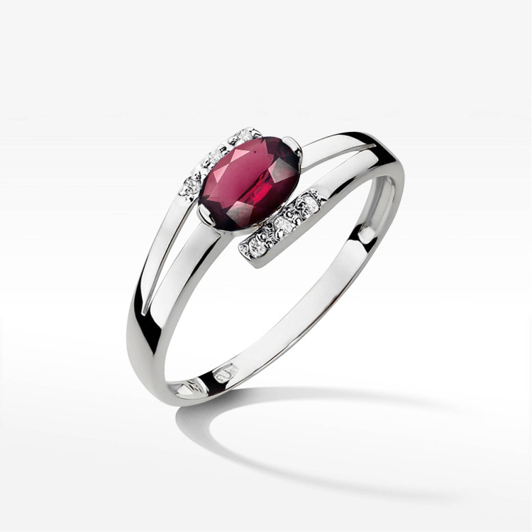 Pierścionek PV-072 Rodolit 0,50ct białe złoto