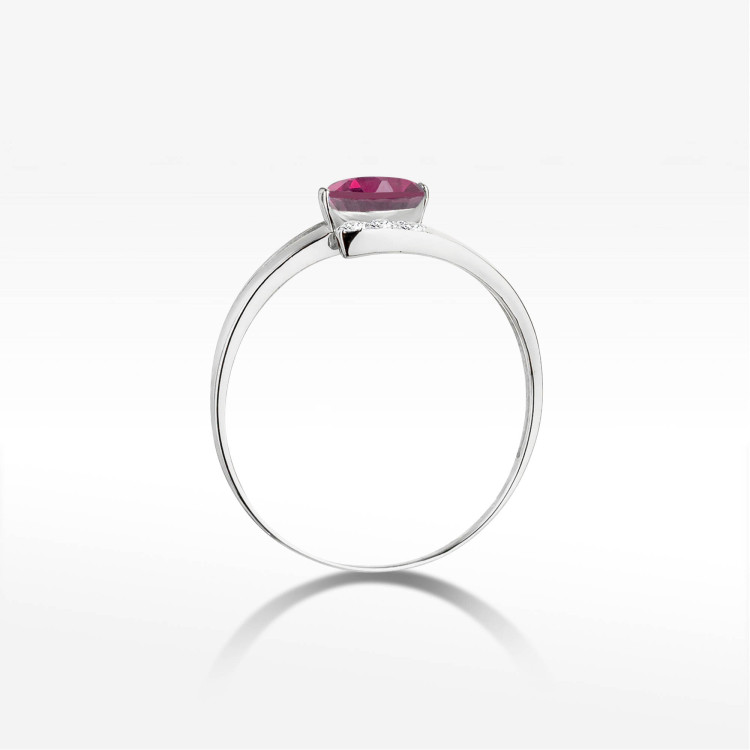 Pierścionek PV-072 Rodolit 0,50ct białe złoto