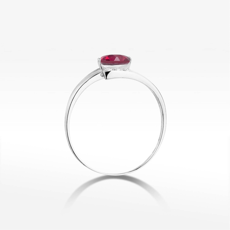 Pierścionek z białego złota z rubinem - próba 585 0,652CT PV-072BR