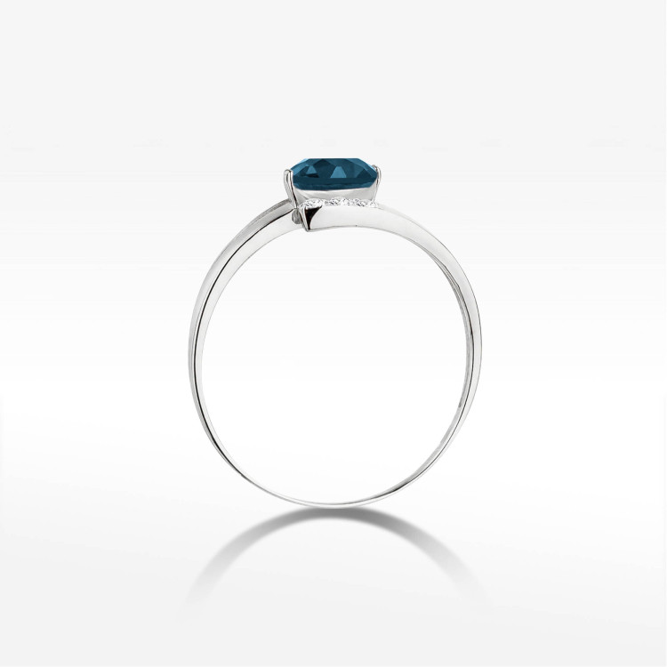 Pierścionek PV-072 Topaz London Blue 0,50ct białe złoto