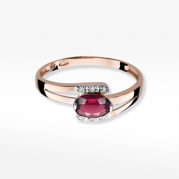 Pierścionek PV-072 Rodolit 0,50ct różowe złoto