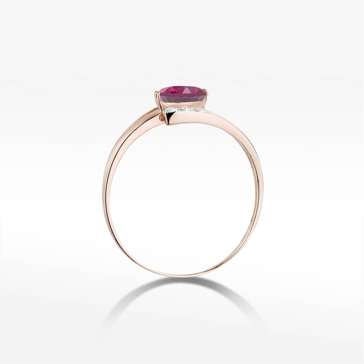 Pierścionek PV-072 Rodolit 0,50ct różowe złoto
