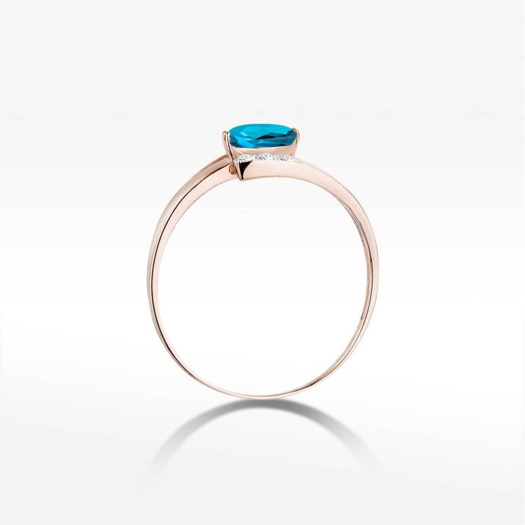 Pierścionek PV-072 Topaz London Blue 0,50ct różowe złoto