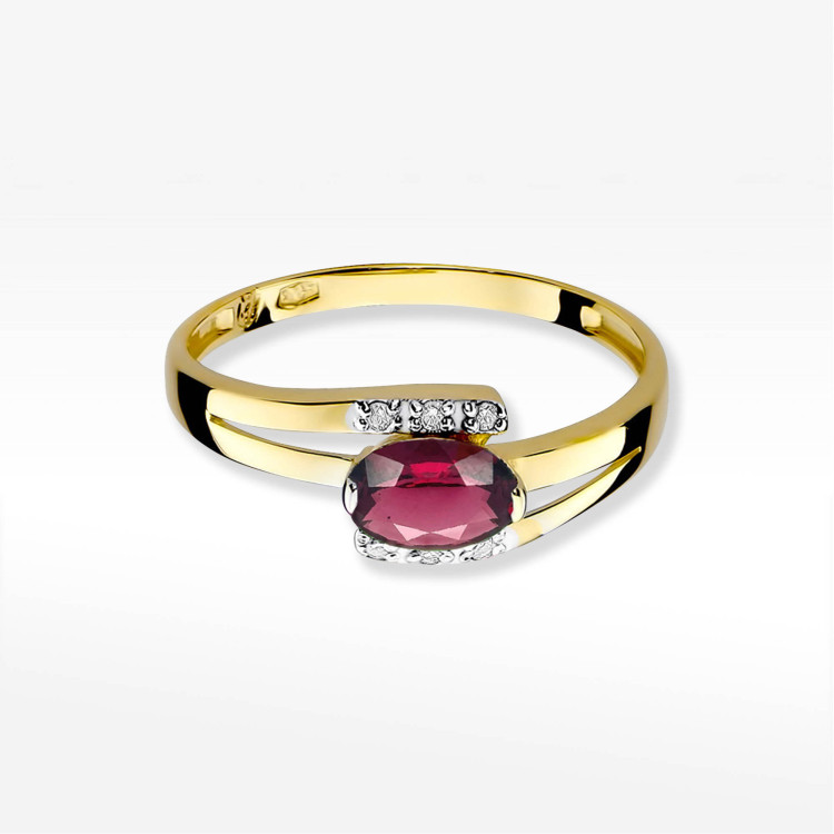 Pierścionek PV-072 Rodolit 0,50ct żółte złoto