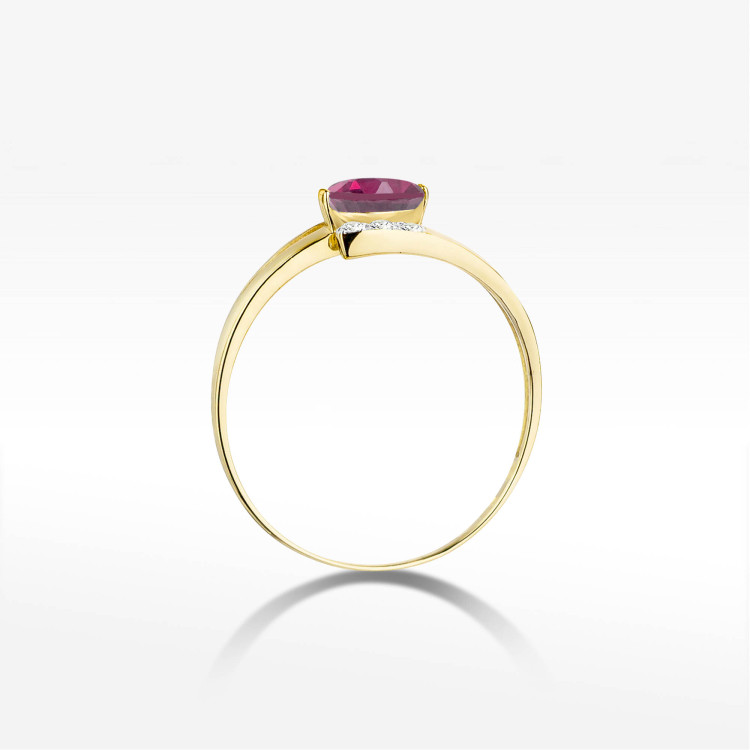 Pierścionek PV-072 Rodolit 0,50ct żółte złoto
