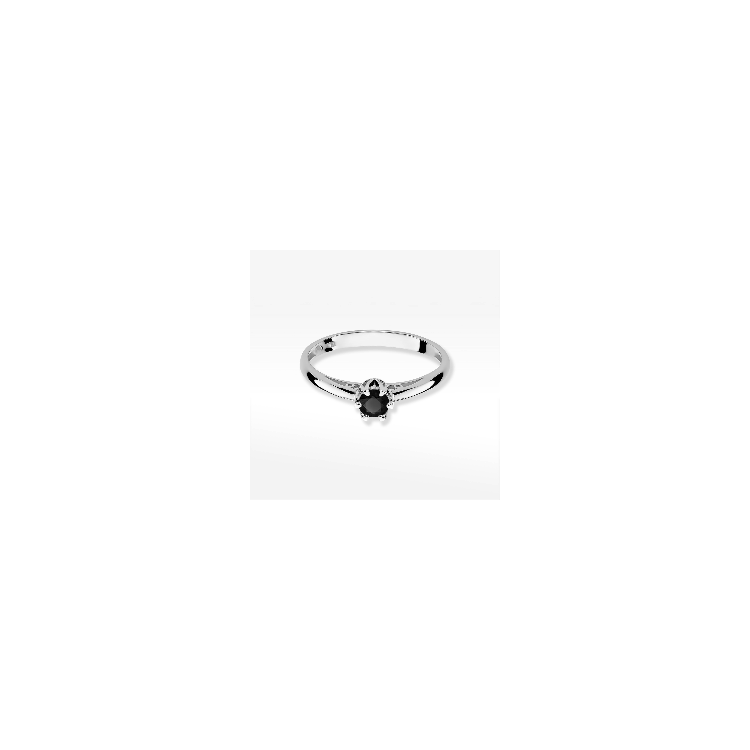 Pierścionek W0133 Czarny Diament 0,20ct białe złoto