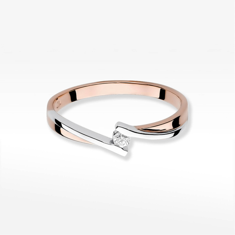 Pierścionek W0137 Diament 0,04ct różowe złoto
