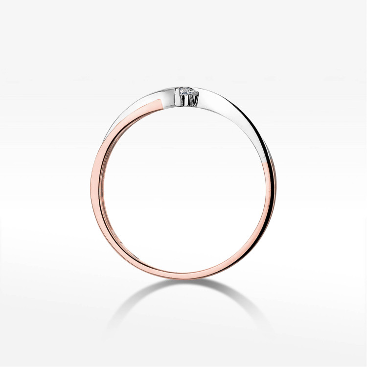 Pierścionek W0137 Diament 0,04ct różowe złoto