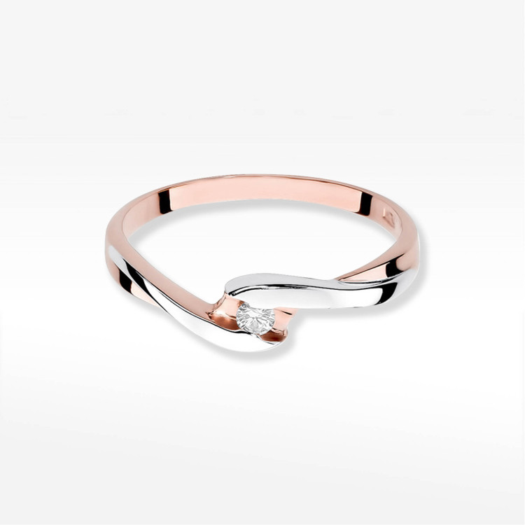 Pierścionek W0158 Diament 0,05ct różowe złoto