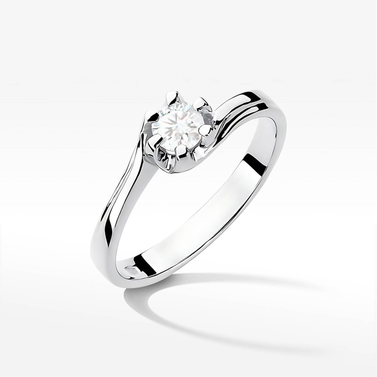 Pierścionek W0163 Diament 0,30ct białe złoto