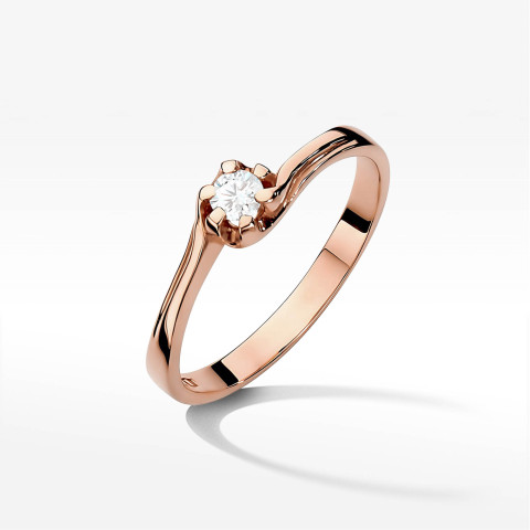 Pierścionek W0163 Diament 0,10ct różowe złoto