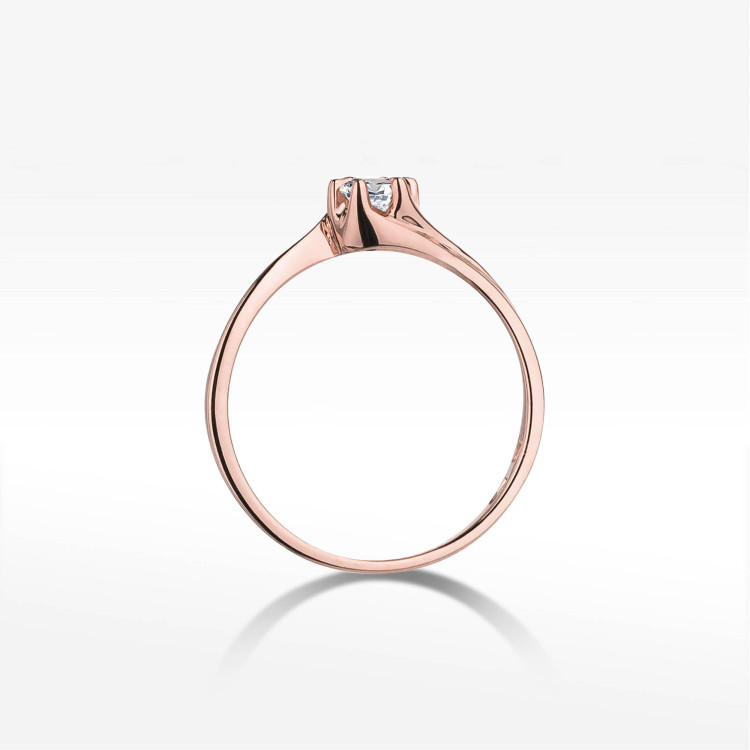 Pierścionek W0163 Diament 0,10ct różowe złoto