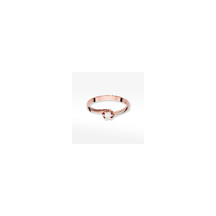 Pierścionek W0163 Diament 0,10ct różowe złoto