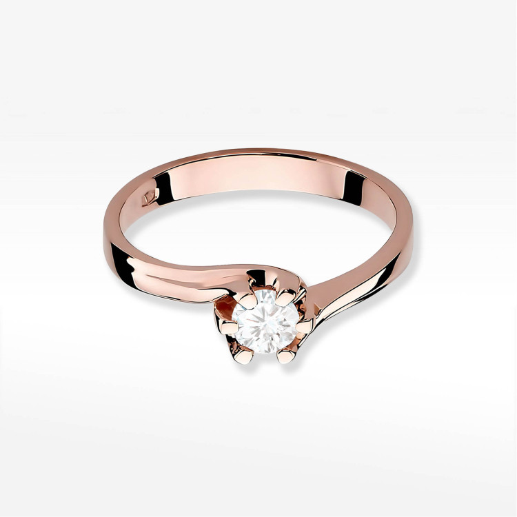 Pierścionek W0163 Diament 0,30ct różowe złoto