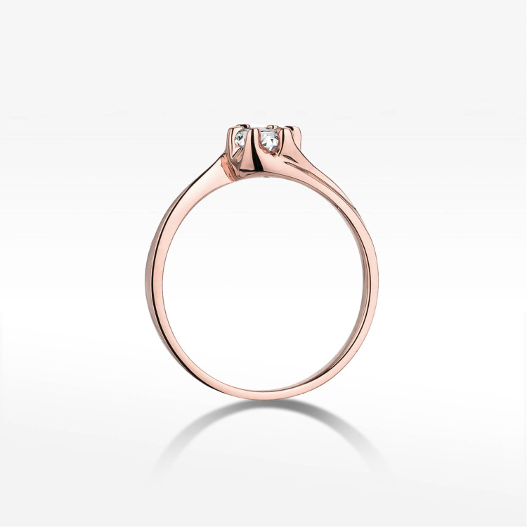 Pierścionek W0163 Diament 0,30ct różowe złoto