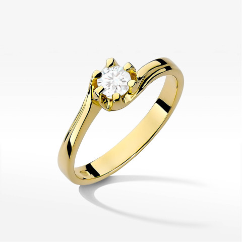 Pierścionek W0163 Diament Laboratoryjny 0,30ct żółte złoto