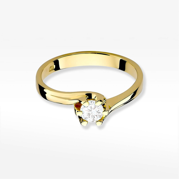 Pierścionek W0163 Diament Laboratoryjny 0,30ct żółte złoto