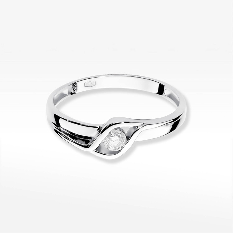 Pierścionek W0178 Diament 0,10ct białe złoto