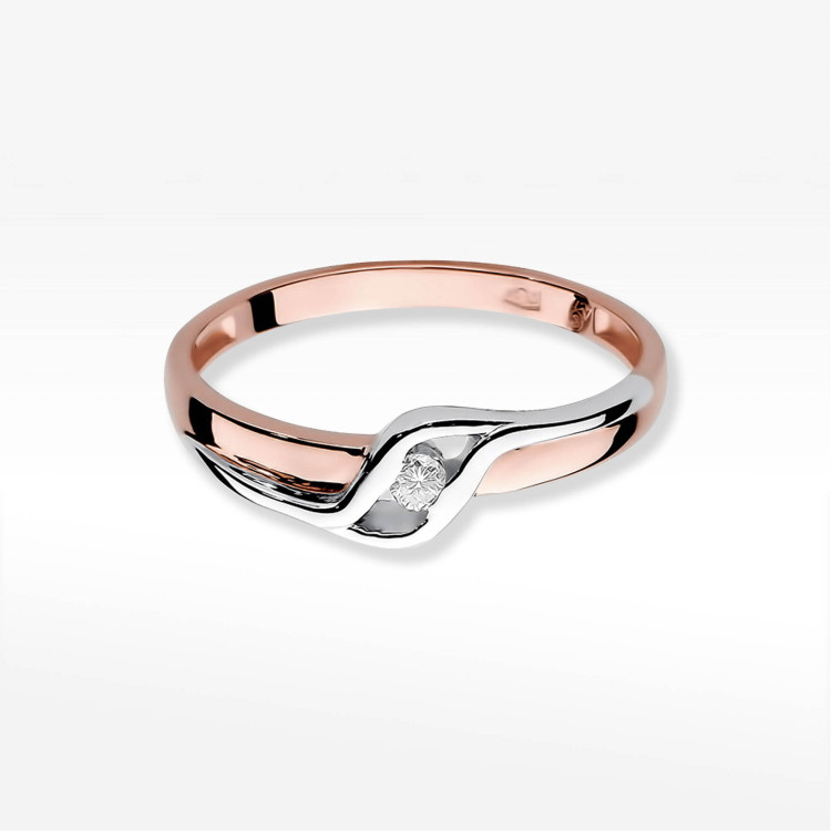 Pierścionek W0178 Diament 0,04ct różowe złoto