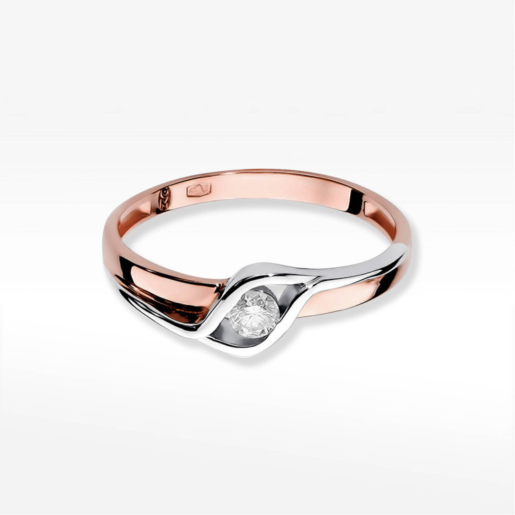 Pierścionek W0178 Diament 0,10ct różowe złoto