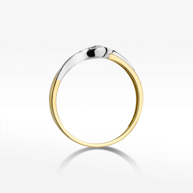 Pierścionek W0178 Diament 0,04ct żółte złoto