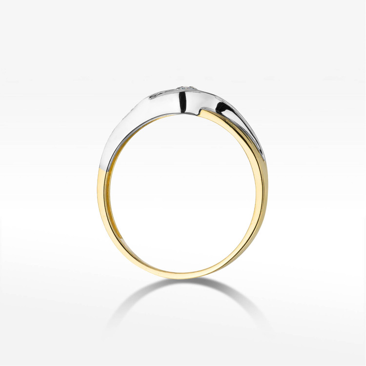 Pierścionek W0178 Diament 0,10ct żółte złoto
