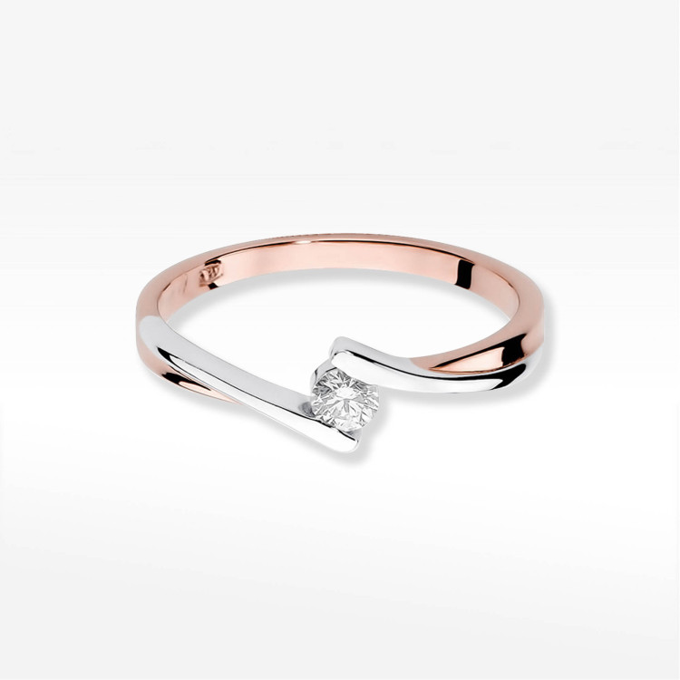 Pierścionek W0180 Diament 0,10ct różowe złoto