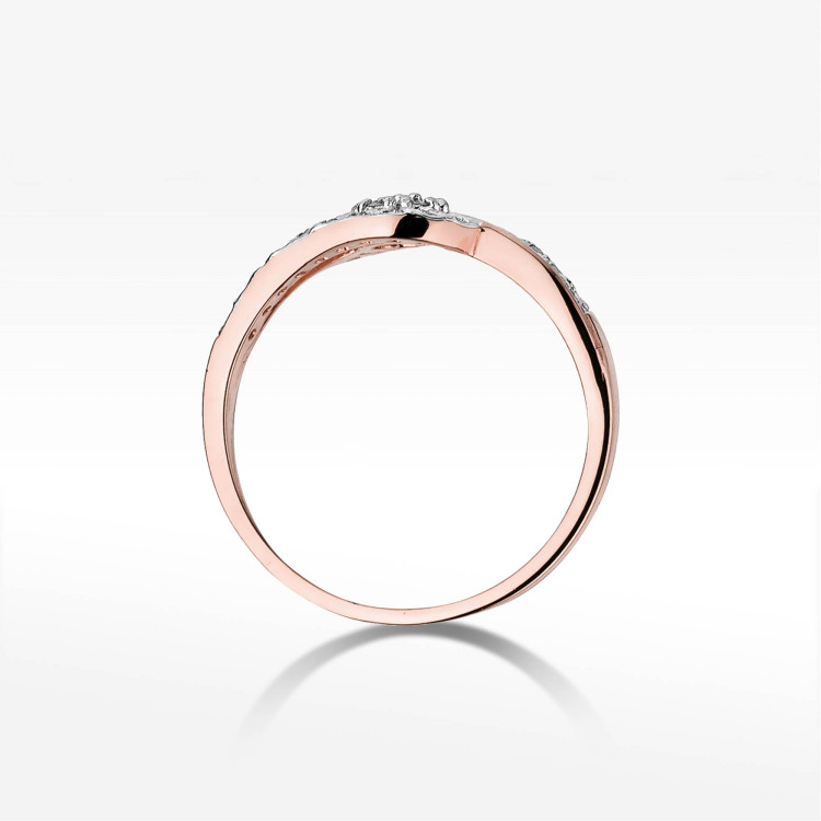 Pierścionek W0184 Diament 0,17ct różowe złoto
