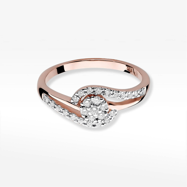 Pierścionek W0184 Diament 0,17ct różowe złoto