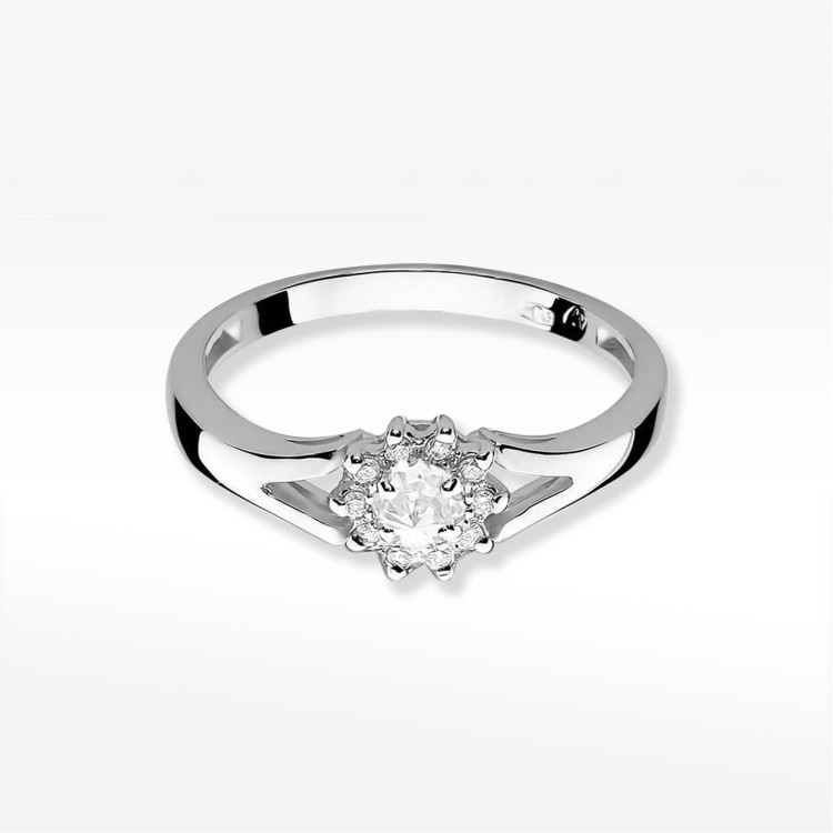 Pierścionek PV-250 Diament 0,10ct białe złoto