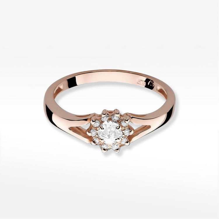 Pierścionek PV-250 Diament 0,10ct różowe złoto