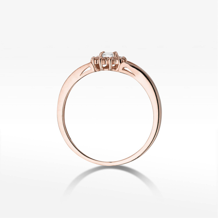 Pierścionek PV-250 Diament 0,10ct różowe złoto