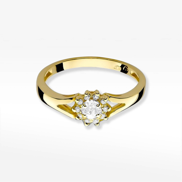 Pierścionek PV-250 Diament 0,10ct żółte złoto