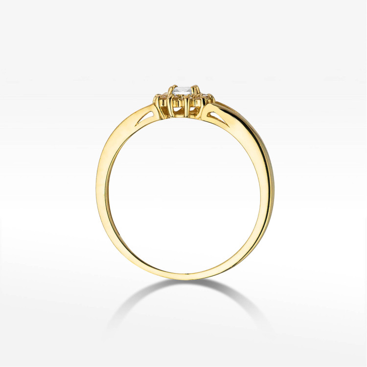 Pierścionek PV-250 Diament 0,10ct żółte złoto