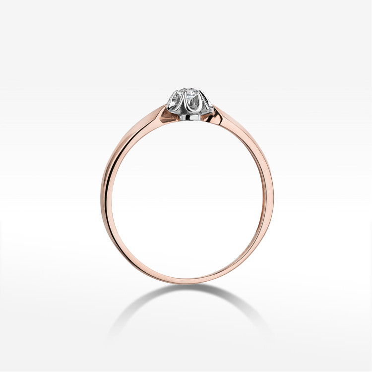 Pierścionek W0187 Diament 0,04ct różowe złoto
