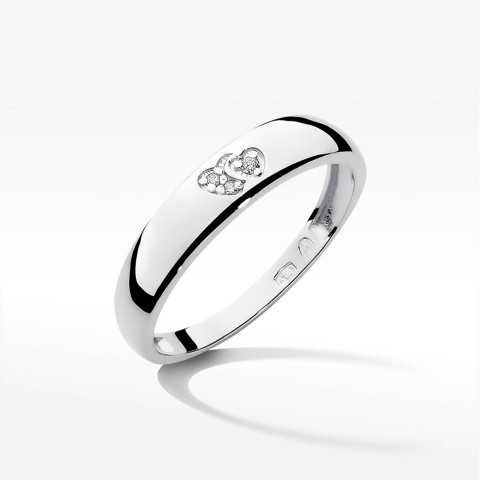 Pierścionek z białego złota z diamentami - próba 585 0,02CT PV-047B
