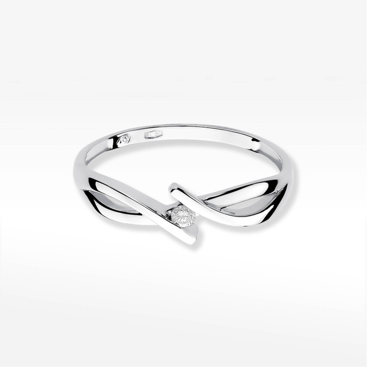 Pierścionek W0191 Diament 0,04ct białe złoto