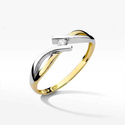 Pierścionek W0191 Diament 0,04ct żółte złoto