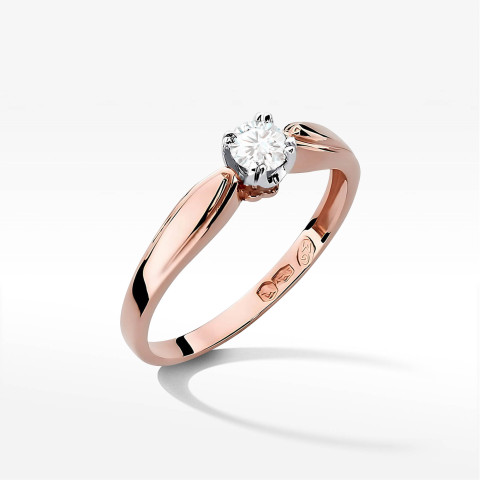 Pierścionek W0197 Diament 0,24ct różowe złoto
