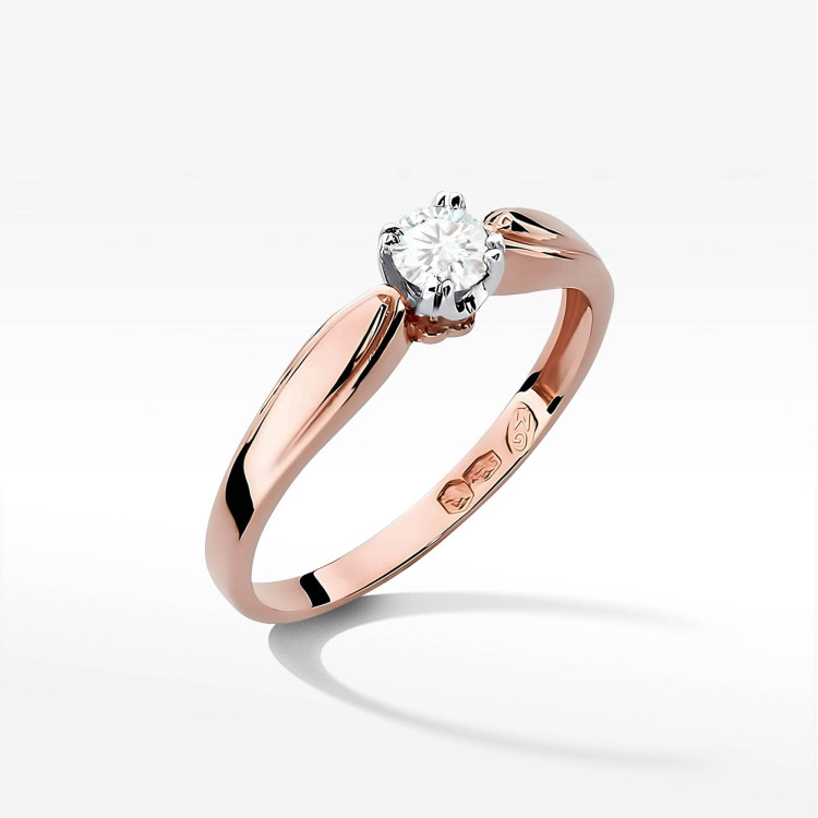 Pierścionek W0197 Diament 0,24ct różowe złoto