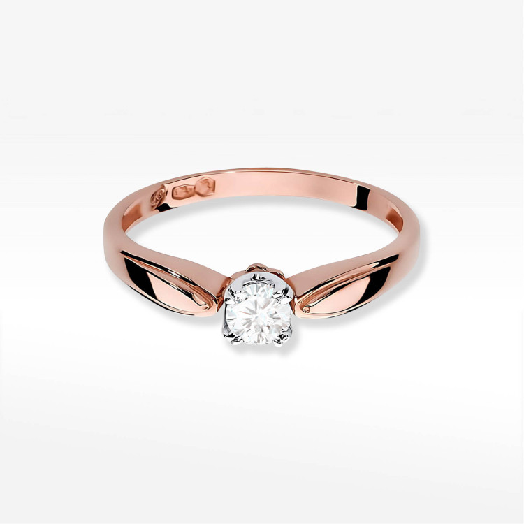Pierścionek W0197 Diament 0,24ct różowe złoto
